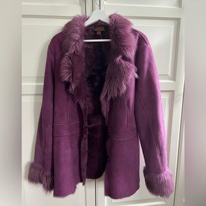 Super soft purple sheepskin jacket